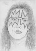 Ace Frehley drawing masked