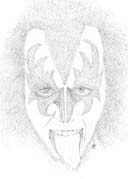 Gene Simmons drawing masked